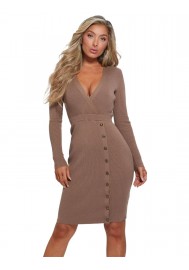 VESTIDO JERSEY CON BOTONADURA FRONTAL