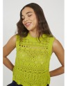 Chaleco de mujer de punto de cuello redondo