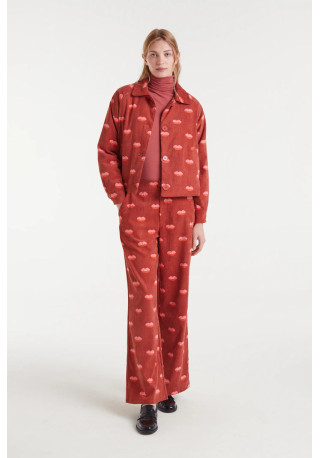 Chaqueta de pana estampado Lips