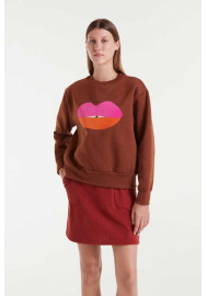 Sudadera con print de labios