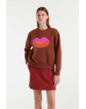 Sudadera con print de labios