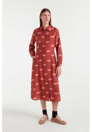 Vestido midi con estampado Lips