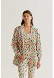 Chaqueta de niña con tejido estampado multicolor tulips